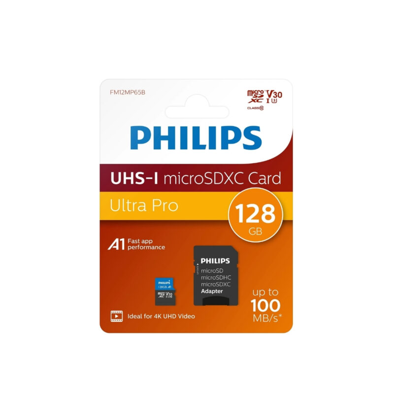 Philips Ultra Pro 128 GB UHS-I U3 Class 10 V30 SD Adaptörlü MicroSDXC Kart