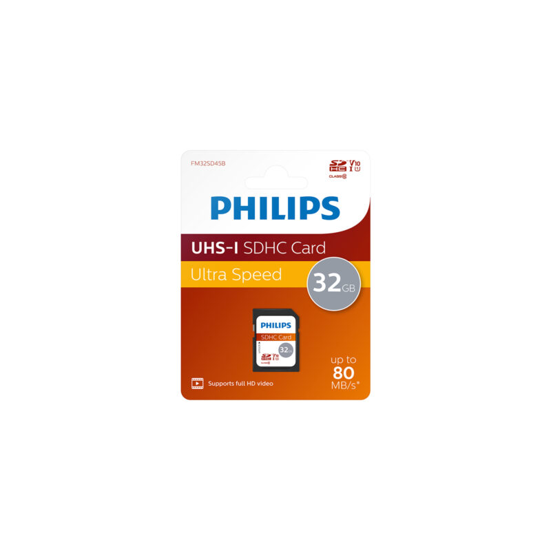 Philips Ultra Speed 32 GB Class 10 UHS-I U1 V10 4K Uyumlu SDXC Hafıza Kartı