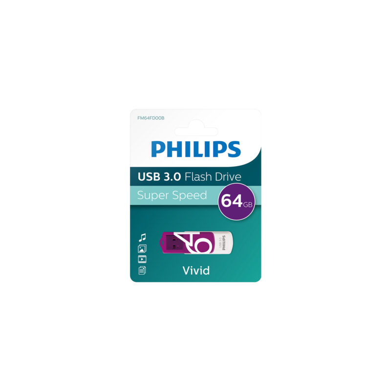 Philips Vivid 64 GB LED Göstergeli Super Speed USB 3.0 Flash Bellek