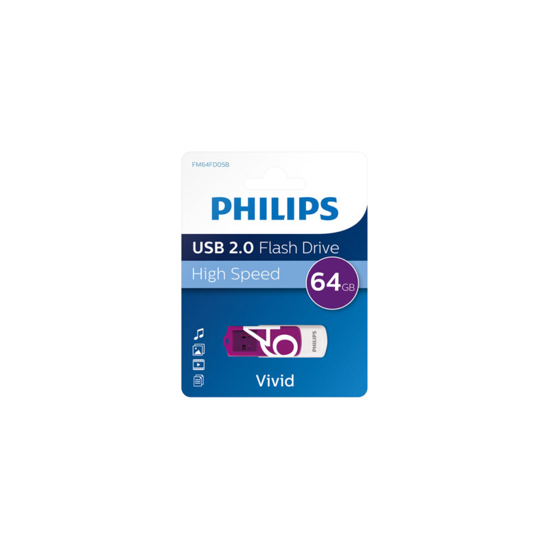 Philips Vivid 64 GB Yüksek Hızlı USB 2.0 Flash Bellek