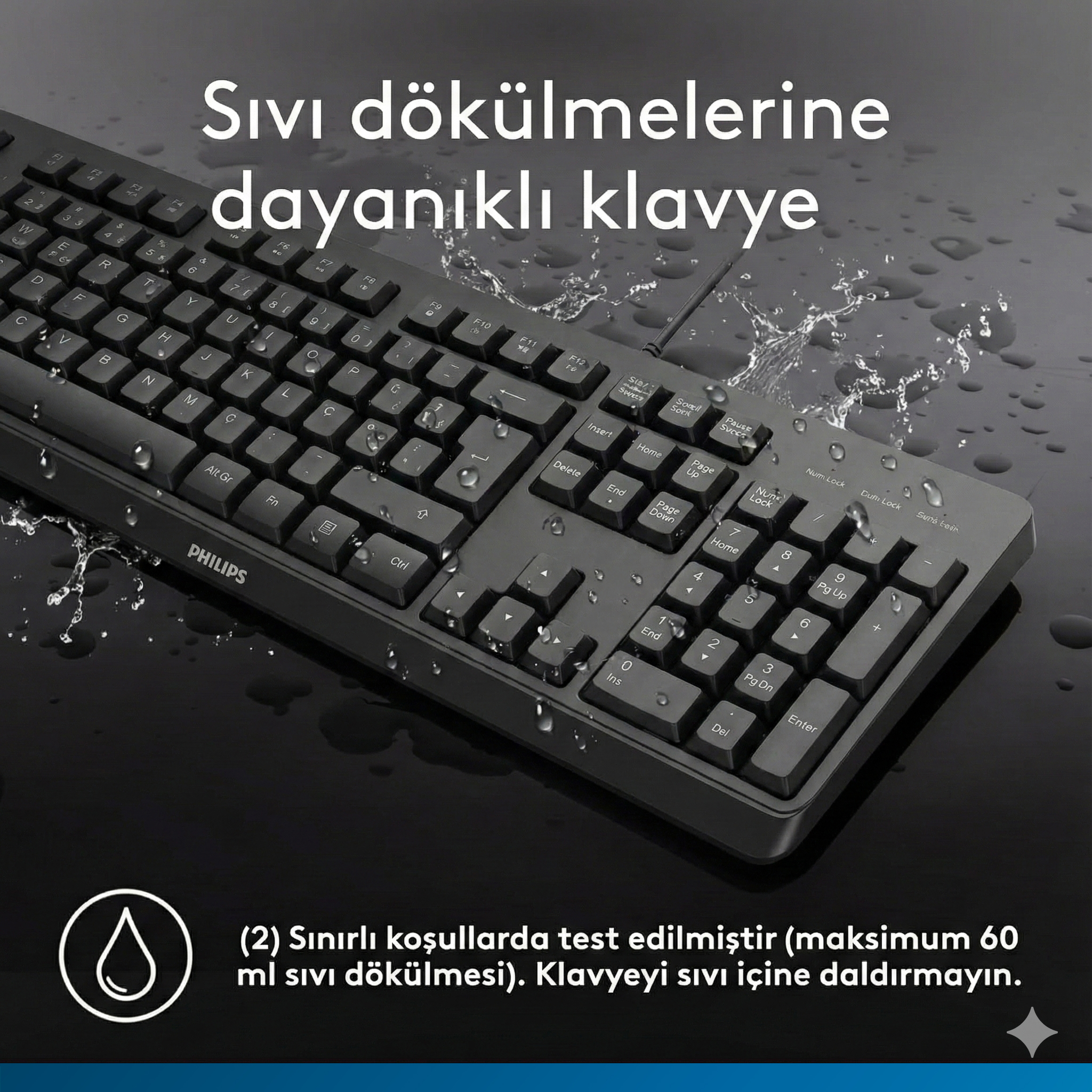 Philips SPK6207 Kablolu Türkçe Q Klavye Siyah - Görsel 7