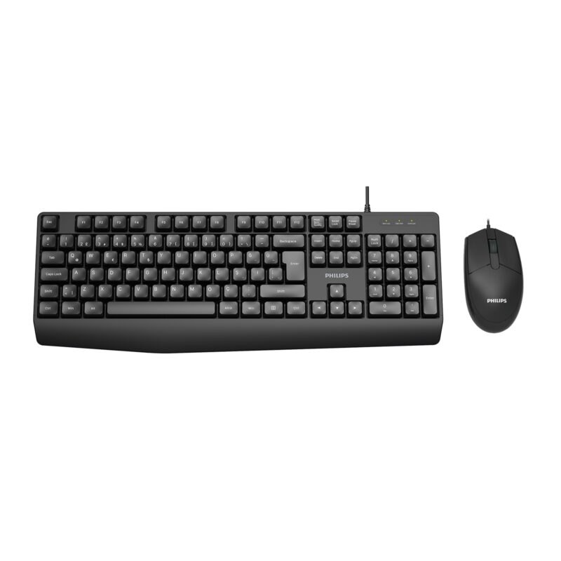 Philips SPT6237 Kablolu Türkçe Q Klavye ve Mouse Seti Siyah