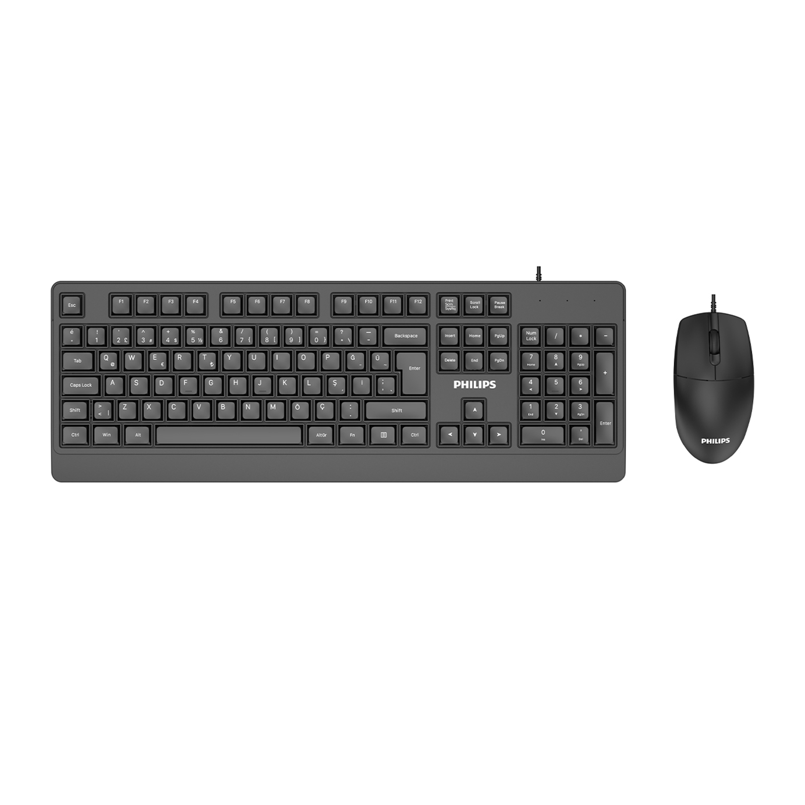 Philips SPT6247 Kablolu Türkçe Q Klavye ve Mouse Seti Siyah