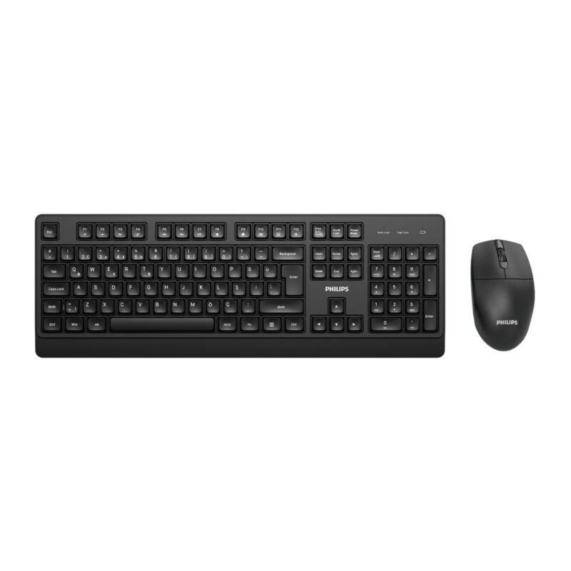 Philips SPT6347 Kablosuz Türkçe Q Klavye ve Mouse Seti Siyah