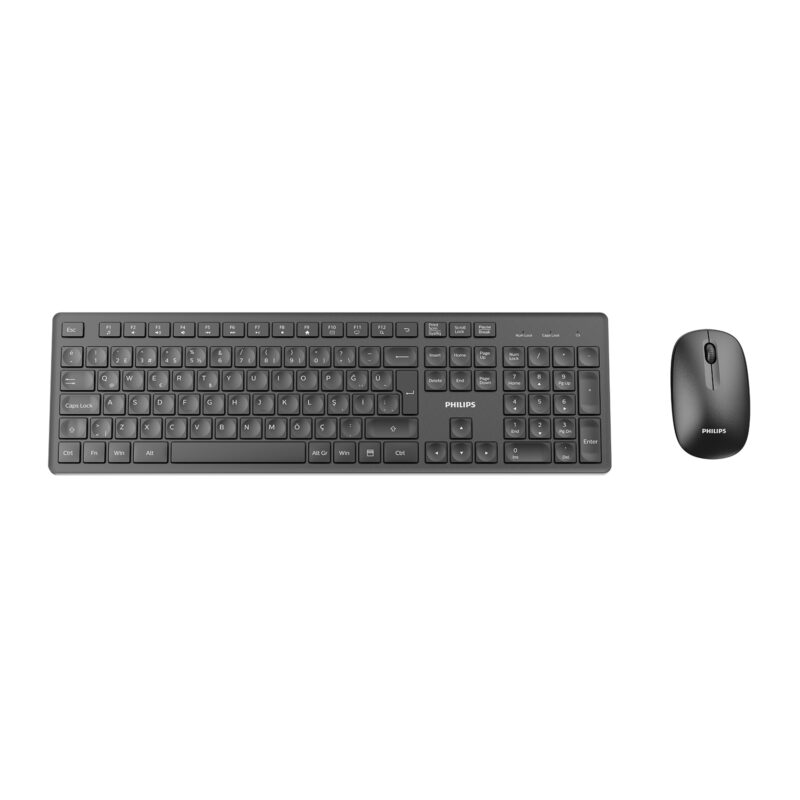 Philips SPT6318 Kablosuz Türkçe Q Klavye ve Mouse Seti Siyah