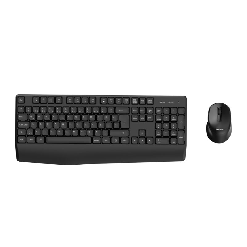Philips SPT6348 Kablosuz Türkçe Q Klavye ve Mouse Seti Siyah
