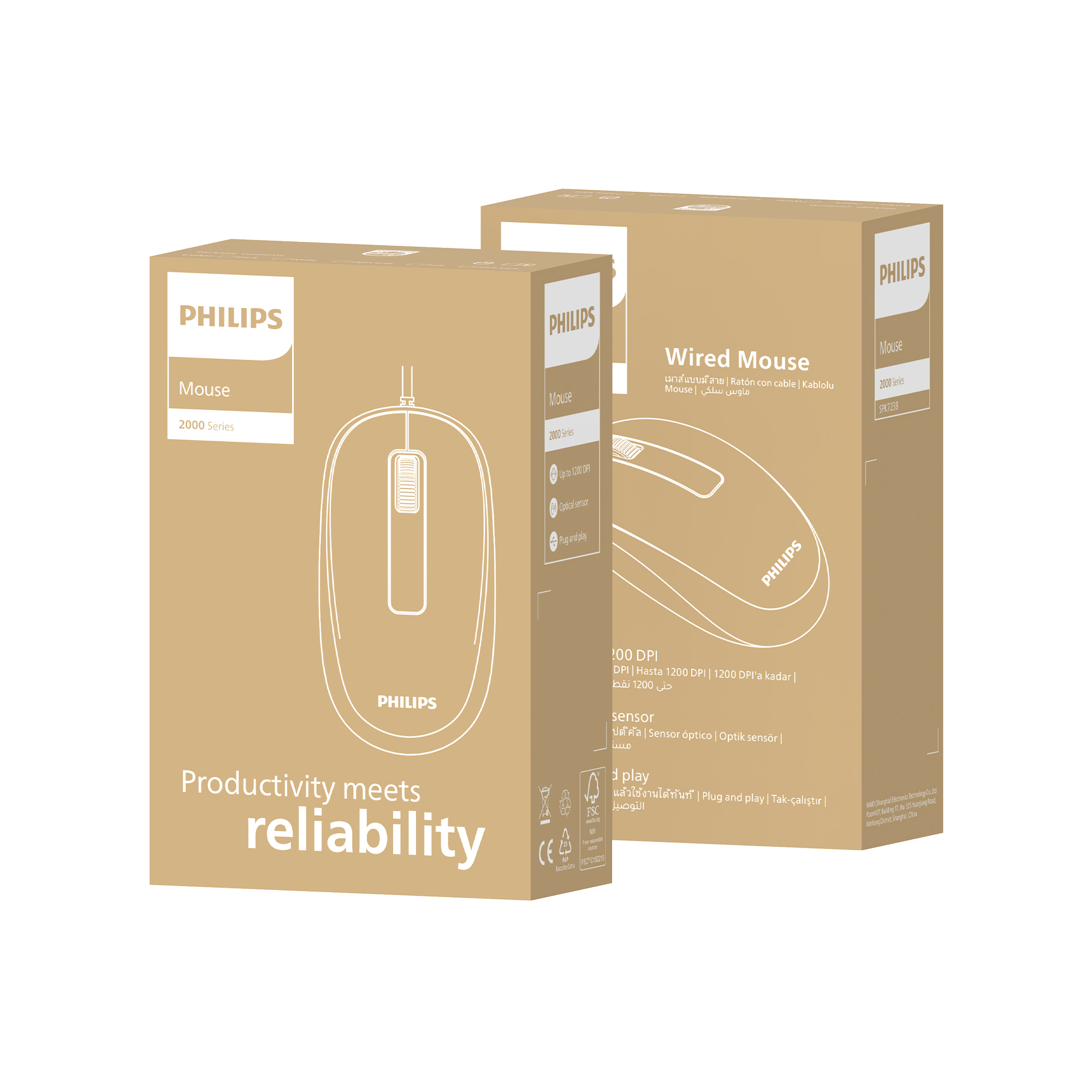 Philips SPK7238 USB Kablolu 1200DPI 3 Tuşlu Optik Mouse Açık Mavi - Görsel 6
