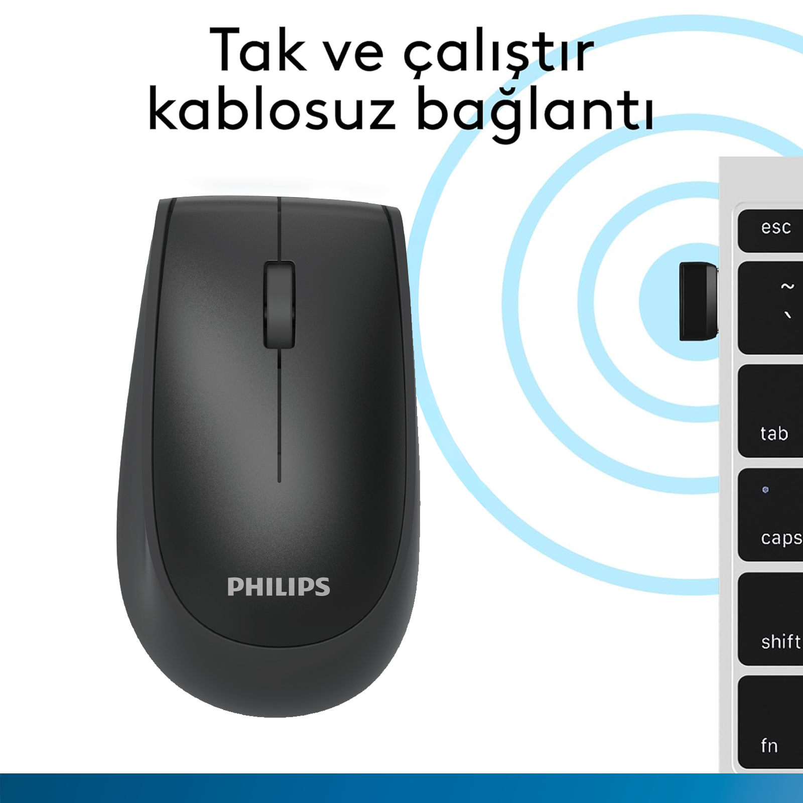 Philips SPK7317 Kablosuz 1600DPI 3 Tuşlu Optik Mouse Siyah - Görsel 10