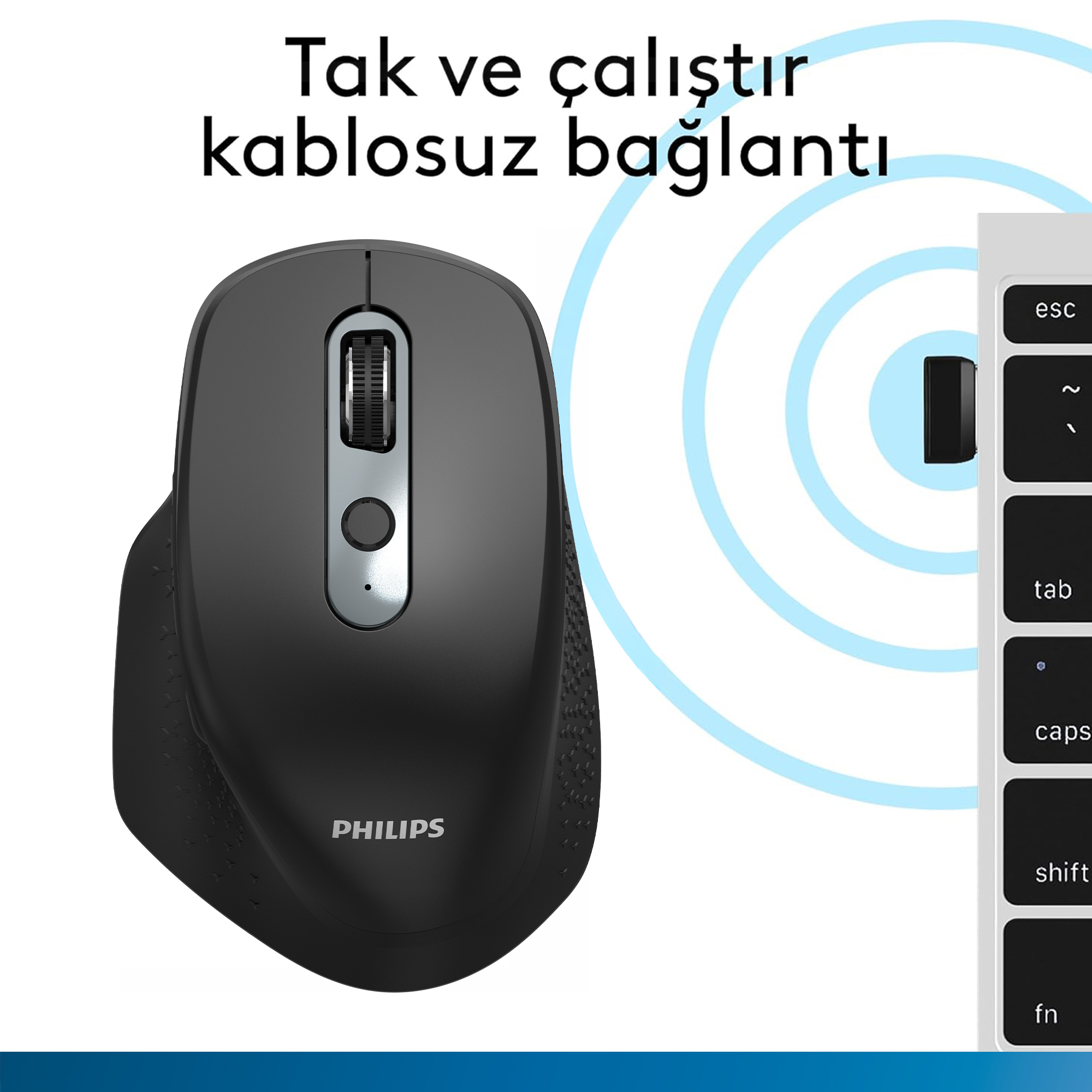 Philips SPK7818 Kablosuz 3200DPI 8 Tuşlu Optik Mouse Siyah - Görsel 13