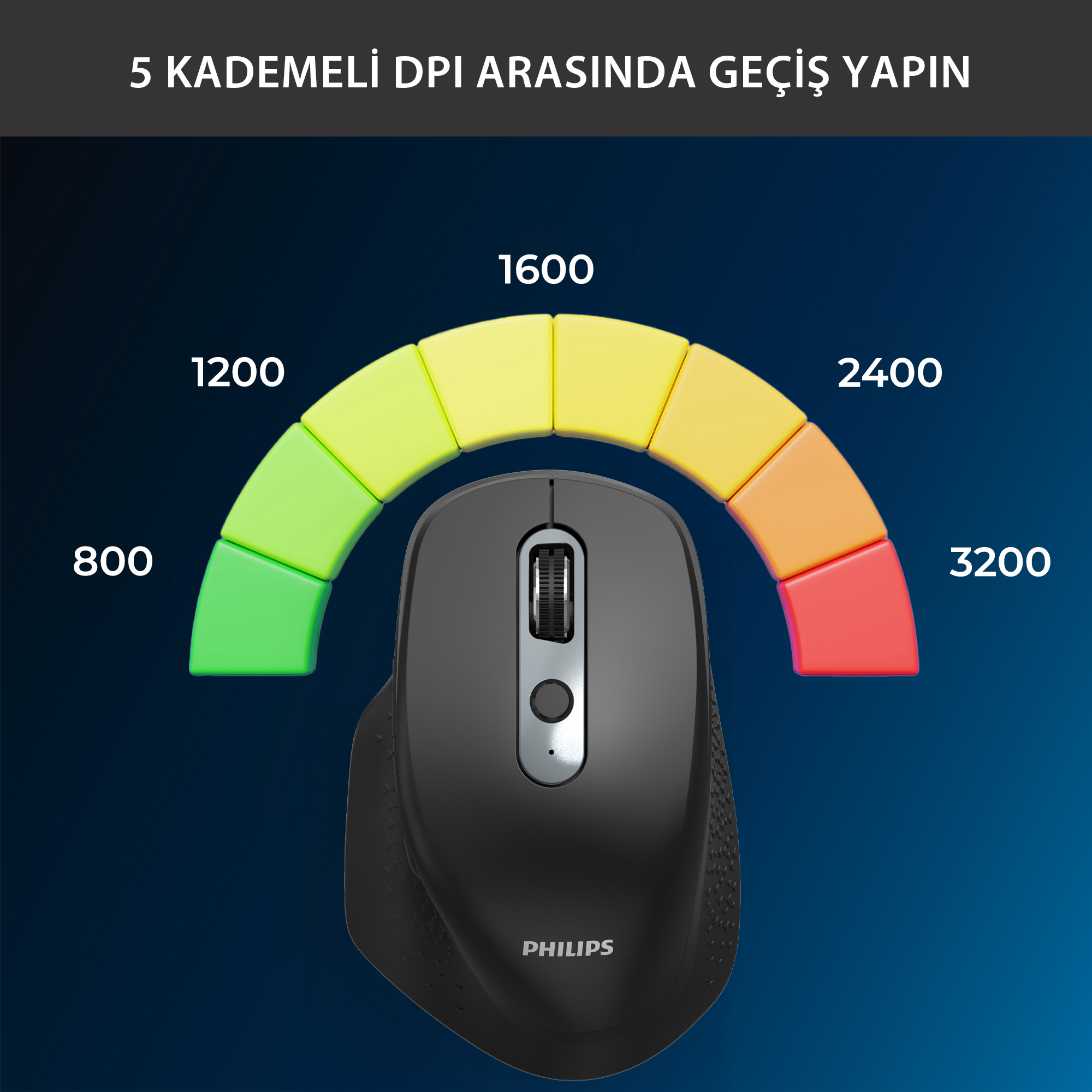Philips SPK7818 Kablosuz 3200DPI 8 Tuşlu Optik Mouse Siyah - Görsel 14