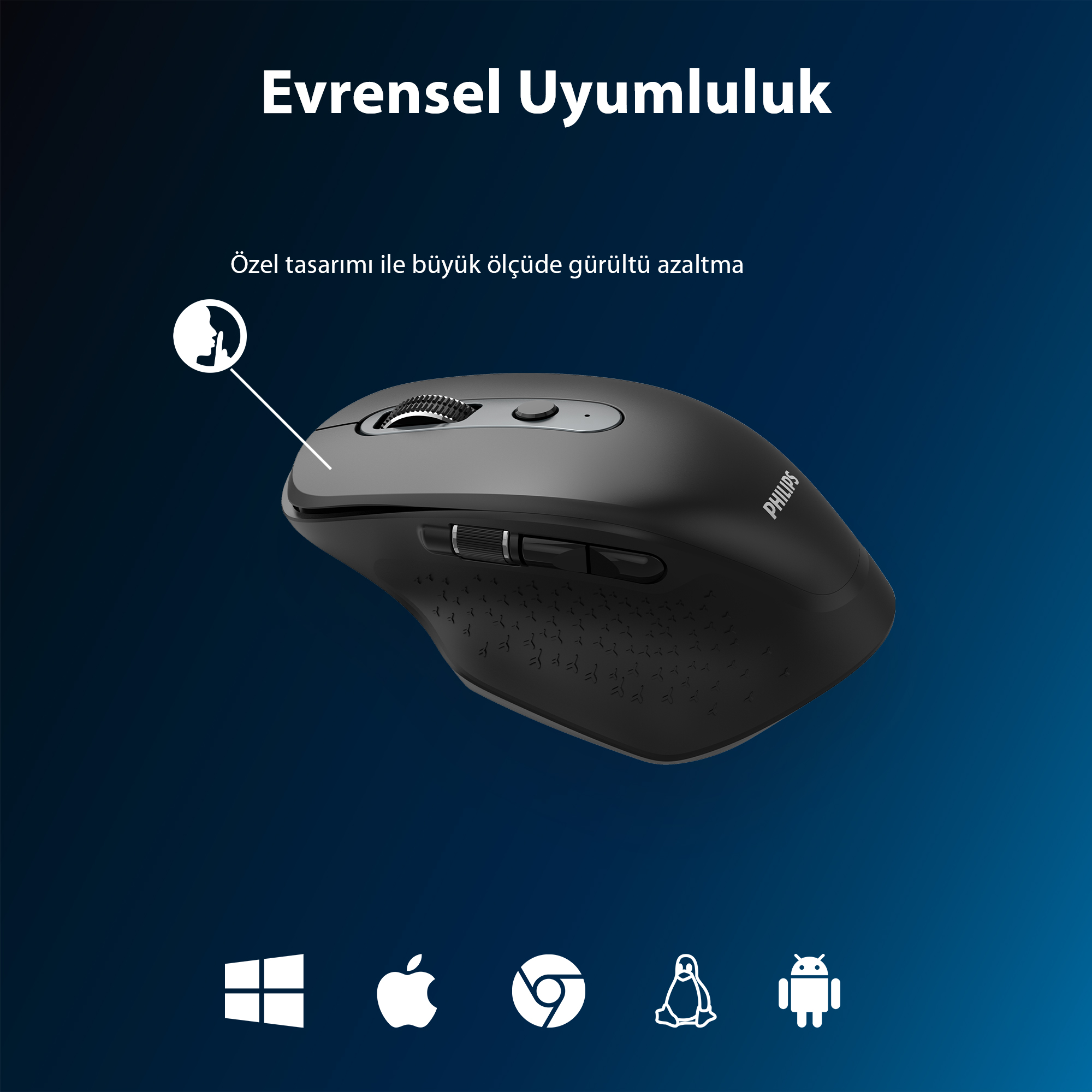 Philips SPK7818 Kablosuz 3200DPI 8 Tuşlu Optik Mouse Siyah - Görsel 9
