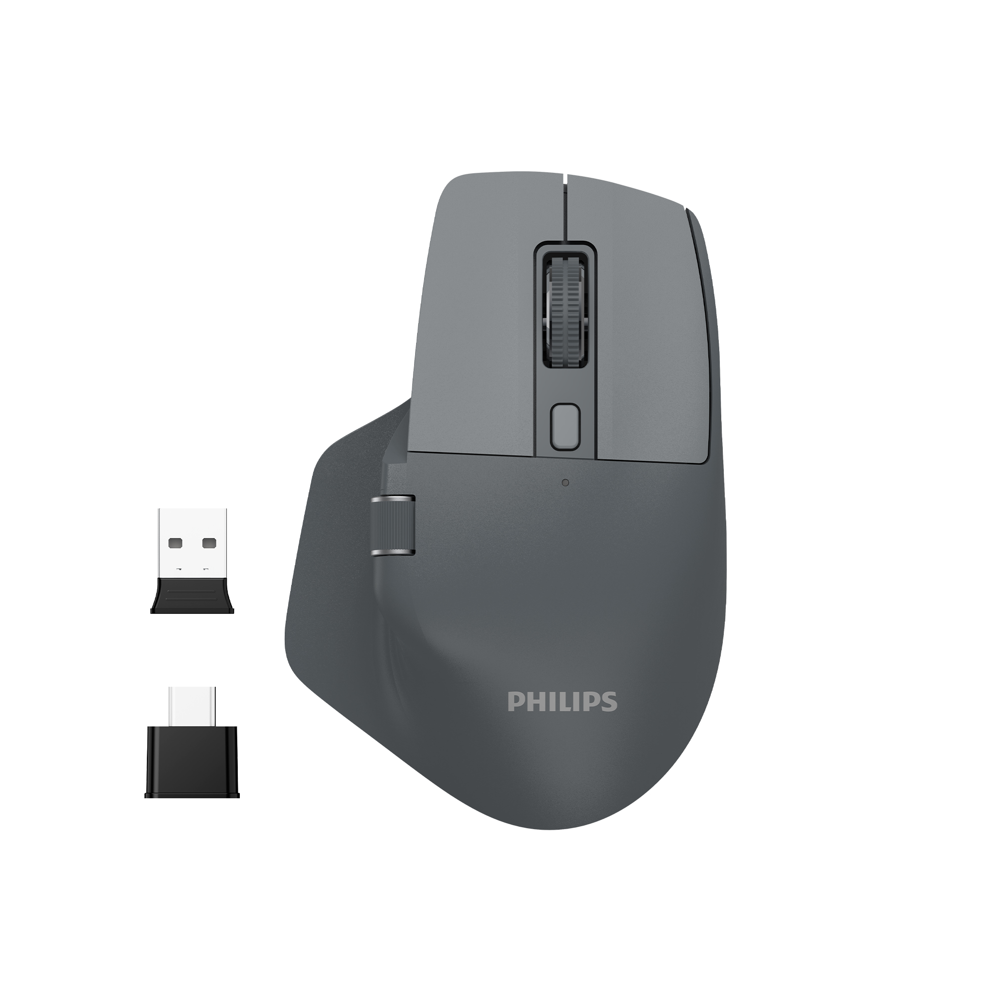 Philips SPK7858 Bluetooth Kablosuz Çift Modlu 4000DPI 7 Tuşlu Optik Mouse Gri