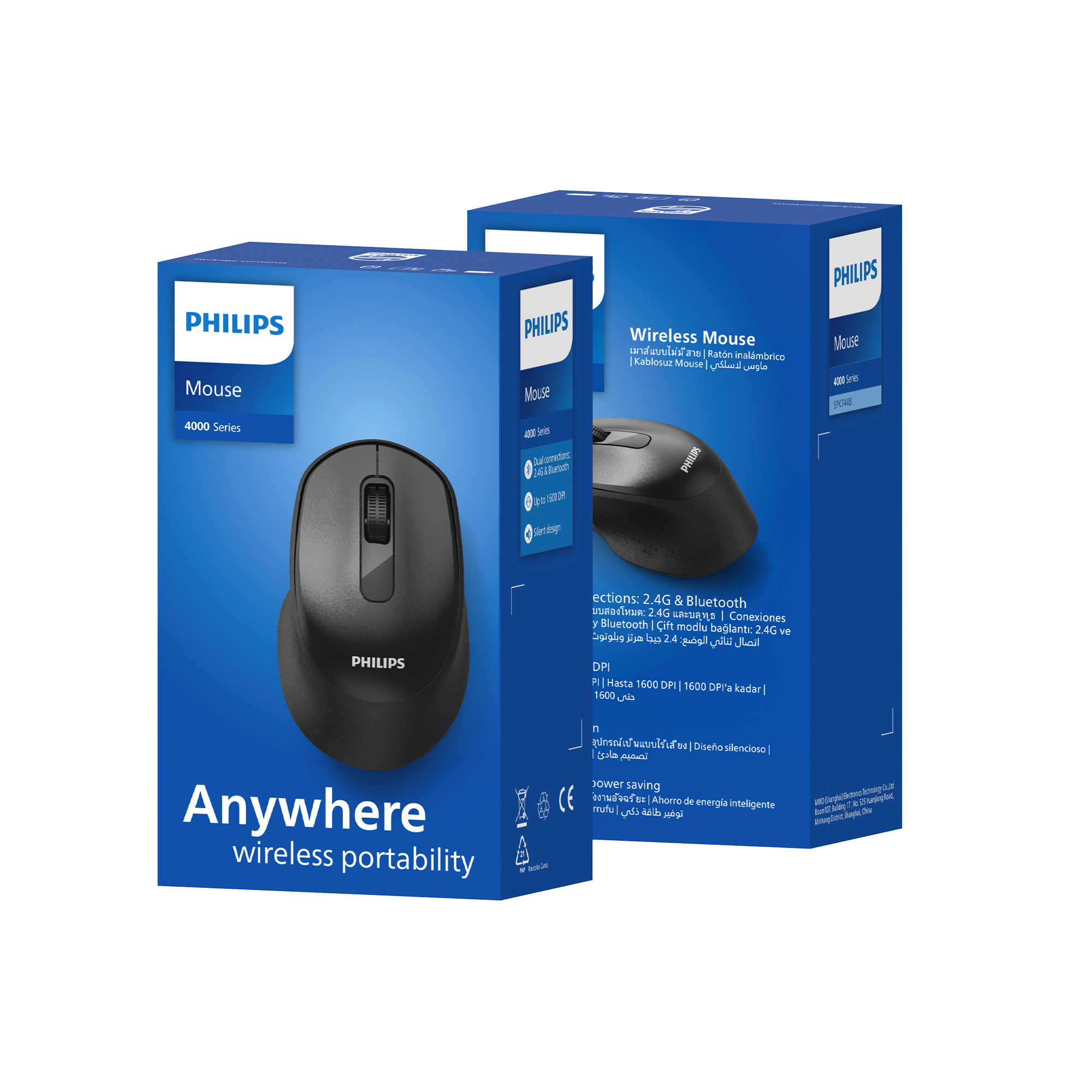 Philips SPK7448 Kablosuz Bluetooth 1600DPI 4 Tuşlu Optik Mouse Siyah - Görsel 6