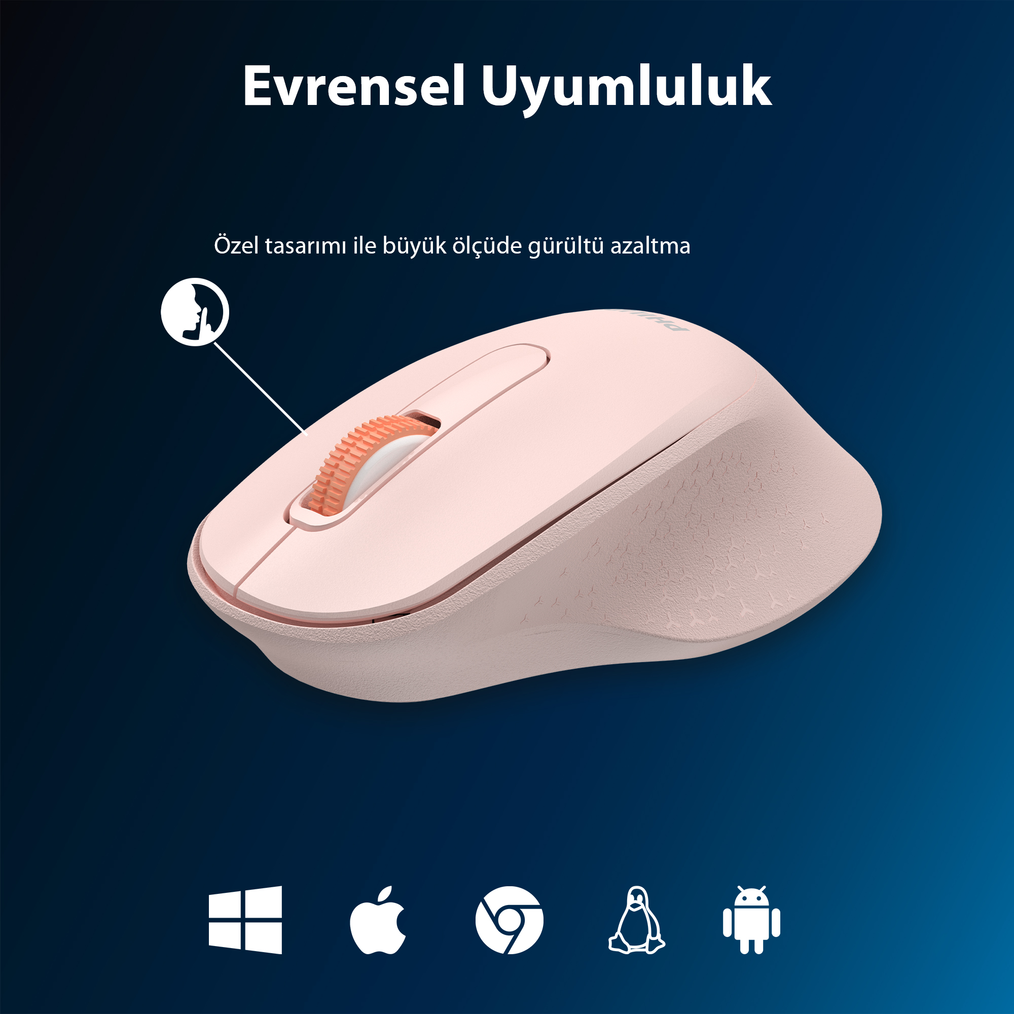 Philips SPK7448 Kablosuz Bluetooth 1600DPI 4 Tuşlu Optik Mouse Pembe - Görsel 7