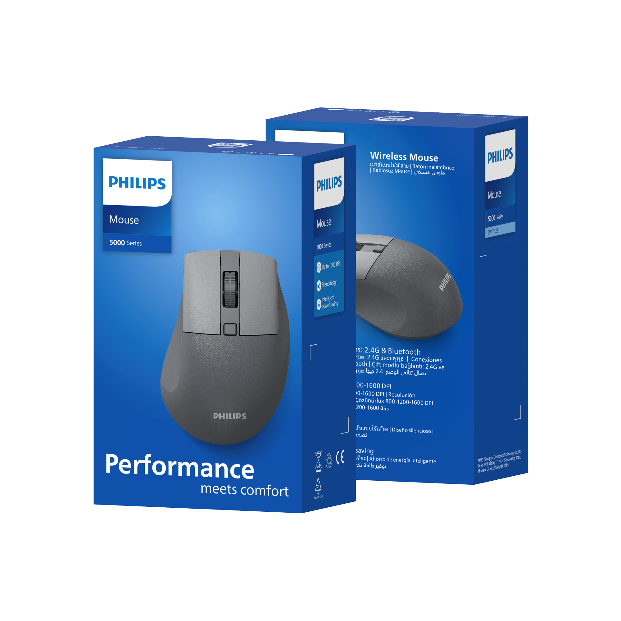 Philips SPK7528 Kablosuz Bluetooth 1600DPI 5 Tuşlu Sessiz Optik Mouse Gri - Görsel 7