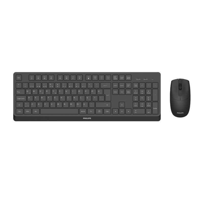 Philips SPT6368 Kablosuz Türkçe Q Klavye & Mouse Set Siyah