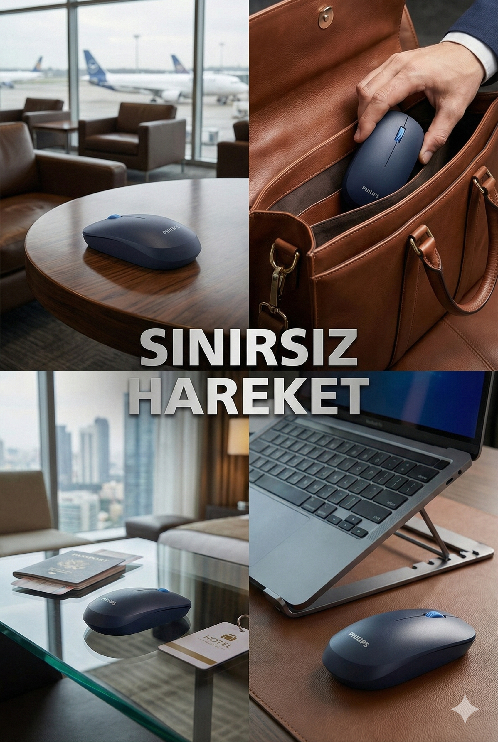 Philips SPK7438 Kablosuz Bluetooth 1600DPI 4 Tuşlu Optik Sessiz Mouse Lacivert - Görsel 13