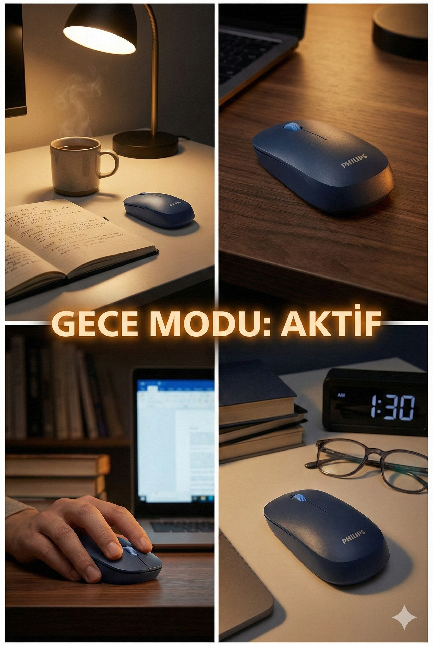 Philips SPK7438 Kablosuz Bluetooth 1600DPI 4 Tuşlu Optik Sessiz Mouse Lacivert - Görsel 14