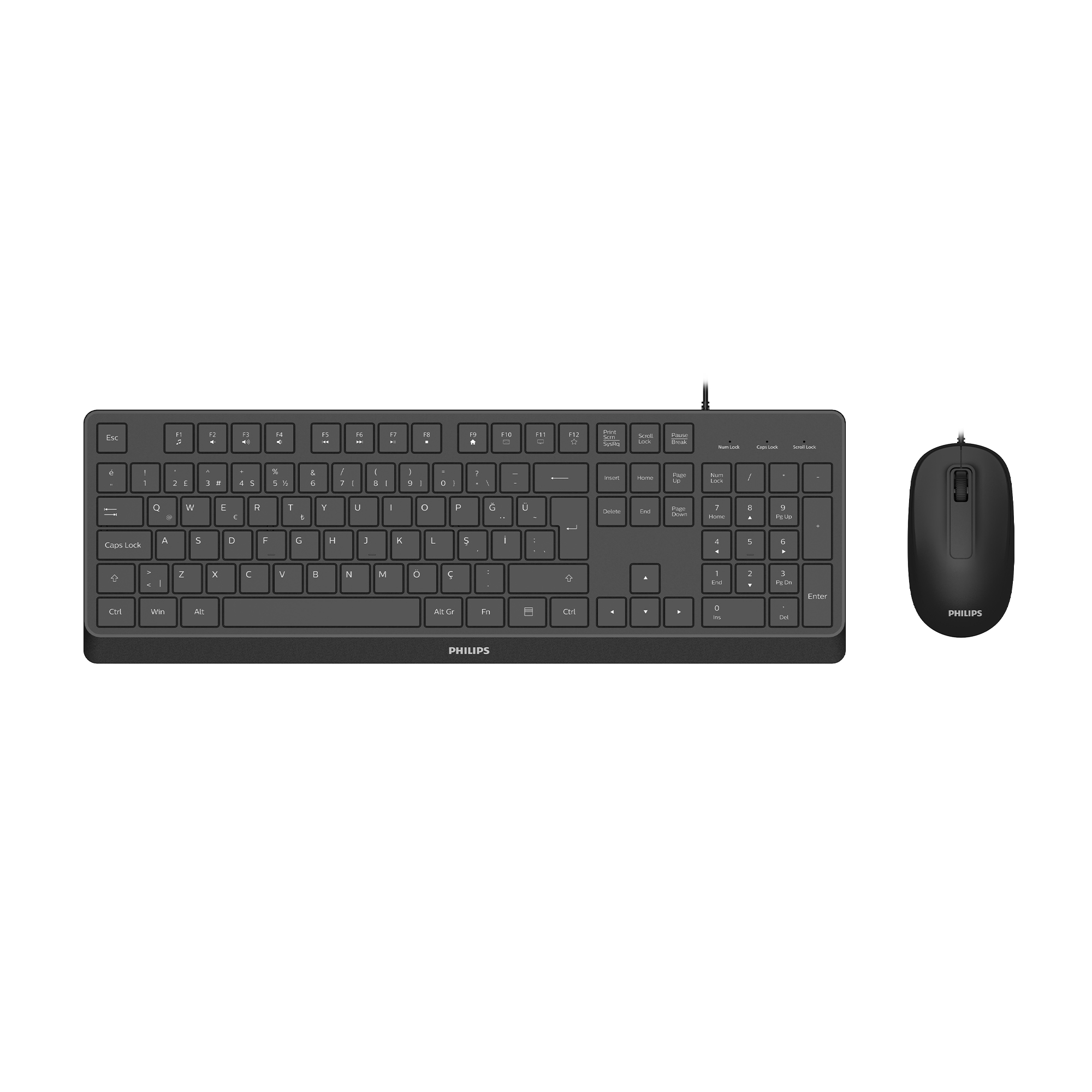 Philips SPT6238 Kablolu Türkçe Q Klavye ve Mouse Seti Siyah