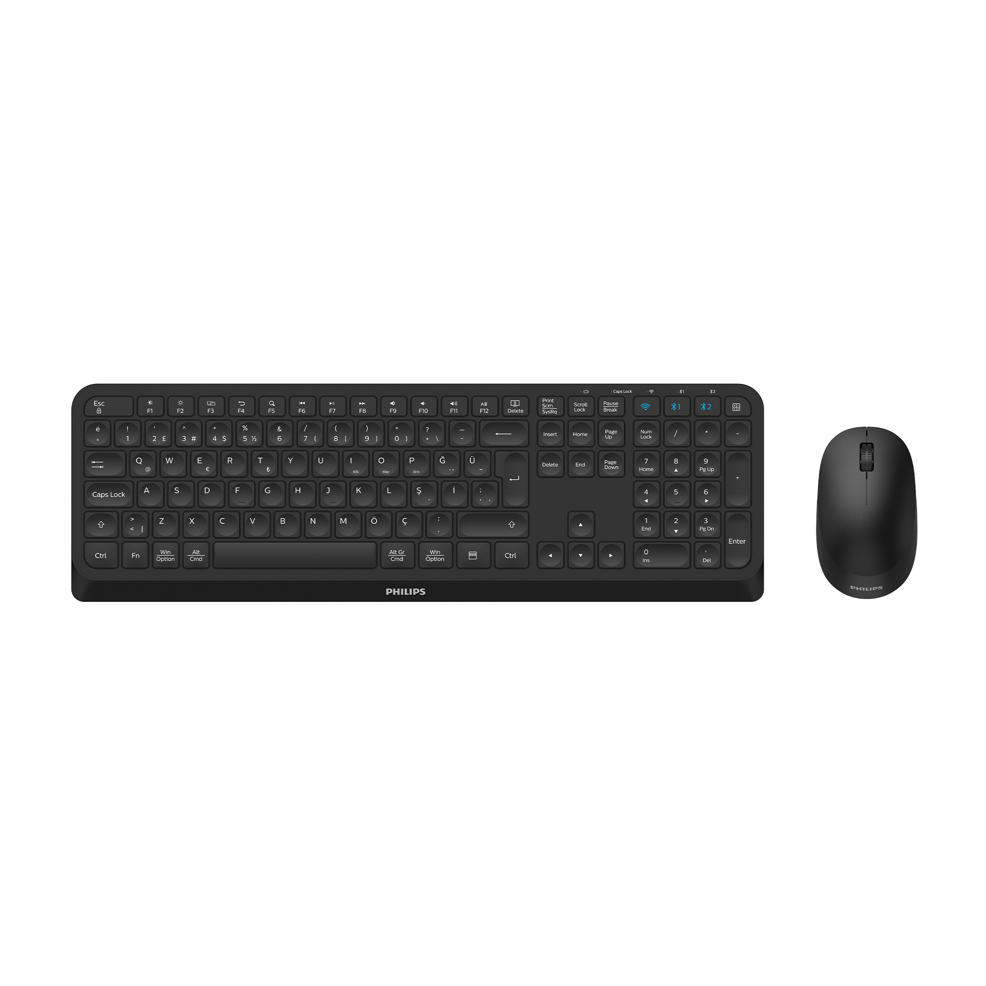 Philips SPT6407 Bluetooth Kablosuz Türkçe Q Klavye Mouse Seti Siyah