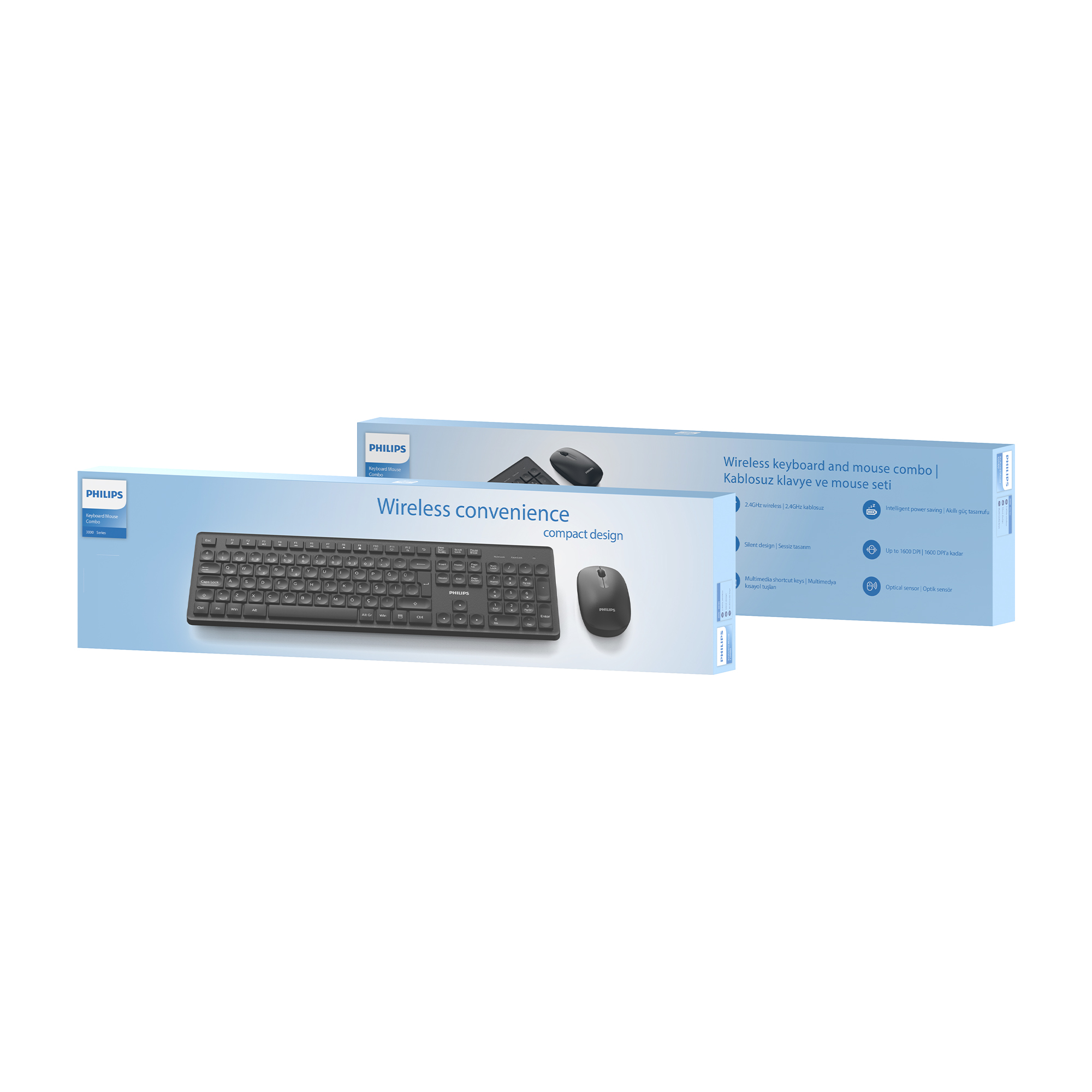 Philips SPT6318 Kablosuz Türkçe Q Klavye ve Mouse Seti Siyah - Görsel 8