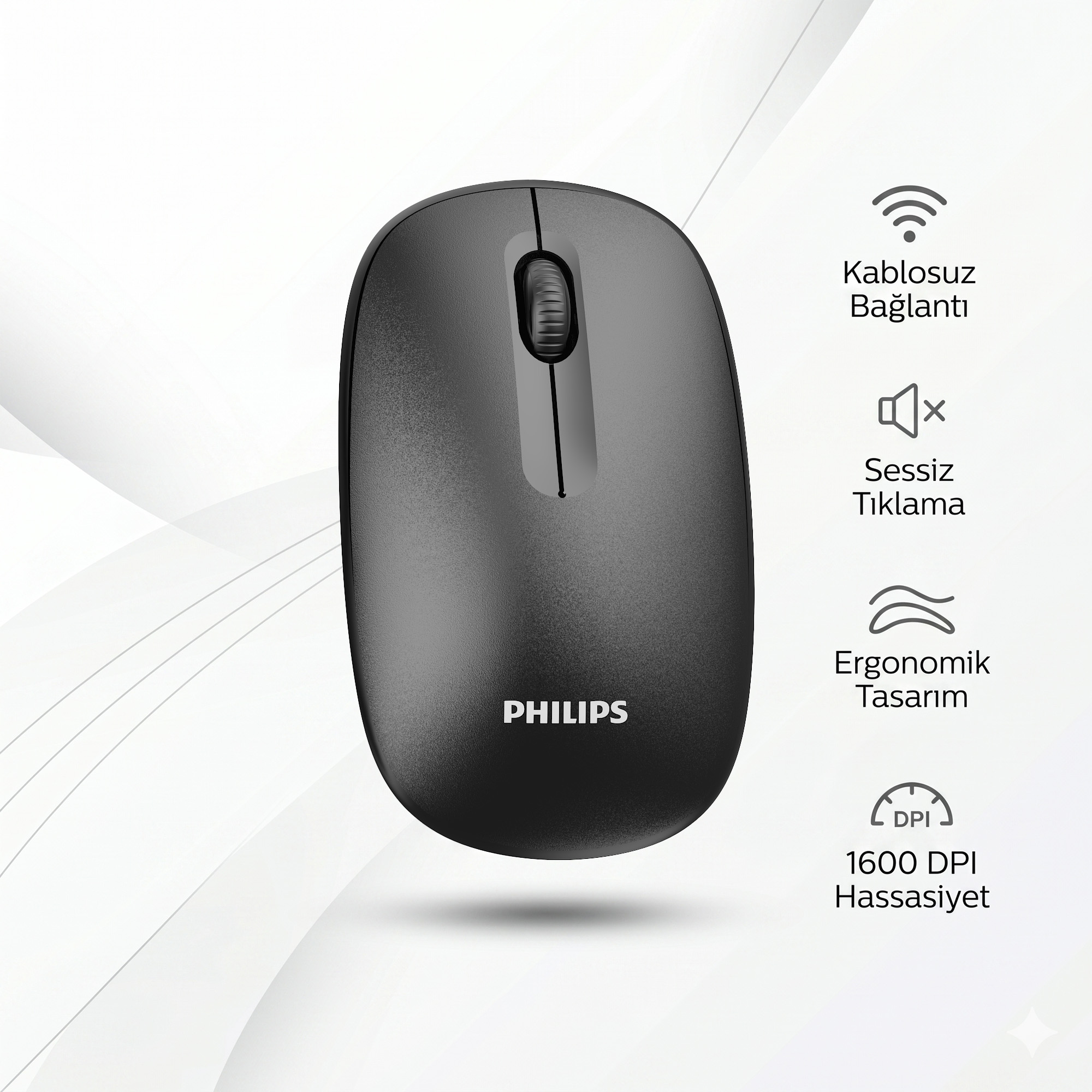 Philips SPT6318 Kablosuz Türkçe Q Klavye ve Mouse Seti Siyah - Görsel 9