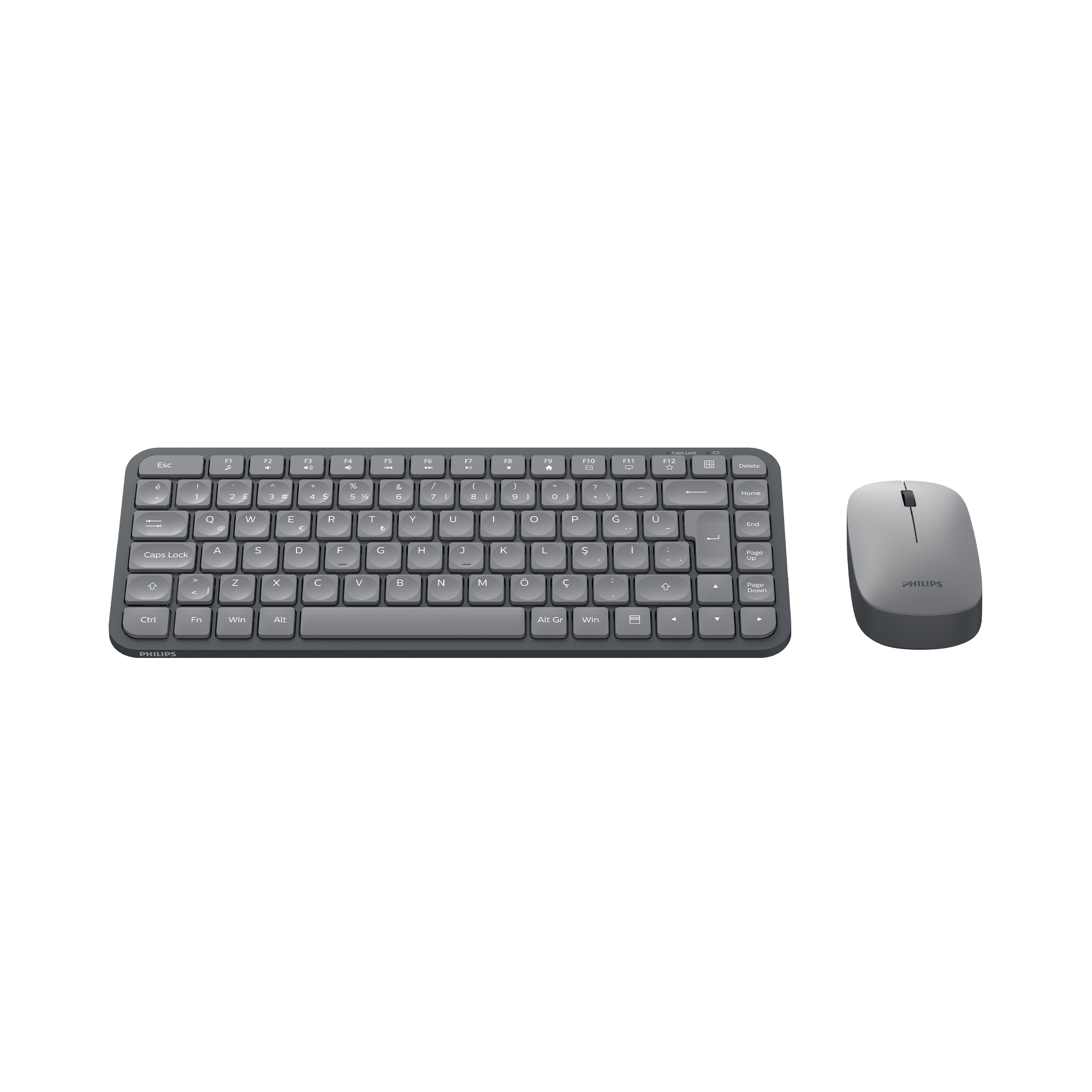 Philips SPT6338 Kablosuz Türkçe Q Klavye ve Mouse Seti Gri - Görsel 8