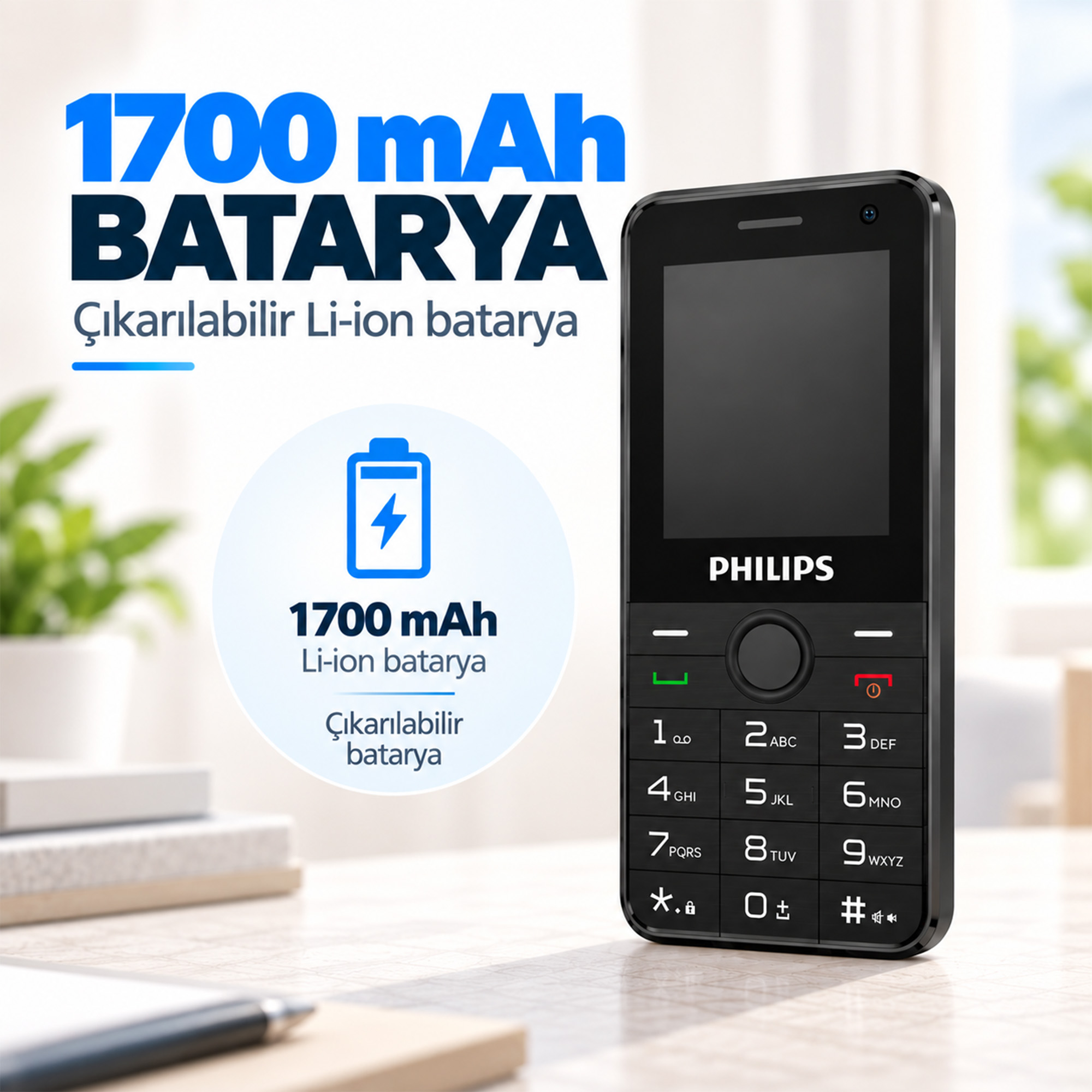 Philips E6808P 4G VoLTE Tuşlu Cep Telefonu 2.4” Ekran 1700mAh Batarya Görüntülü Arama Family Link Asker-Yaşlı-Öğrenci Siyah - Görsel 9
