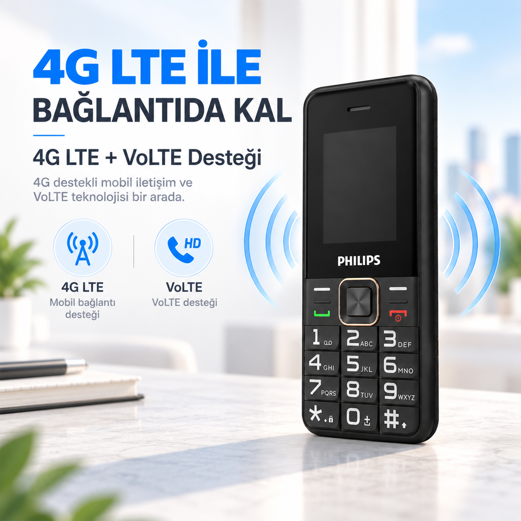 Philips Xenium E6105 4G Tuşlu Cep Telefonu Çift SIM Kartlı 1000 mAh Type-C Bluetooth FM Radyo Siyah - Görsel 10