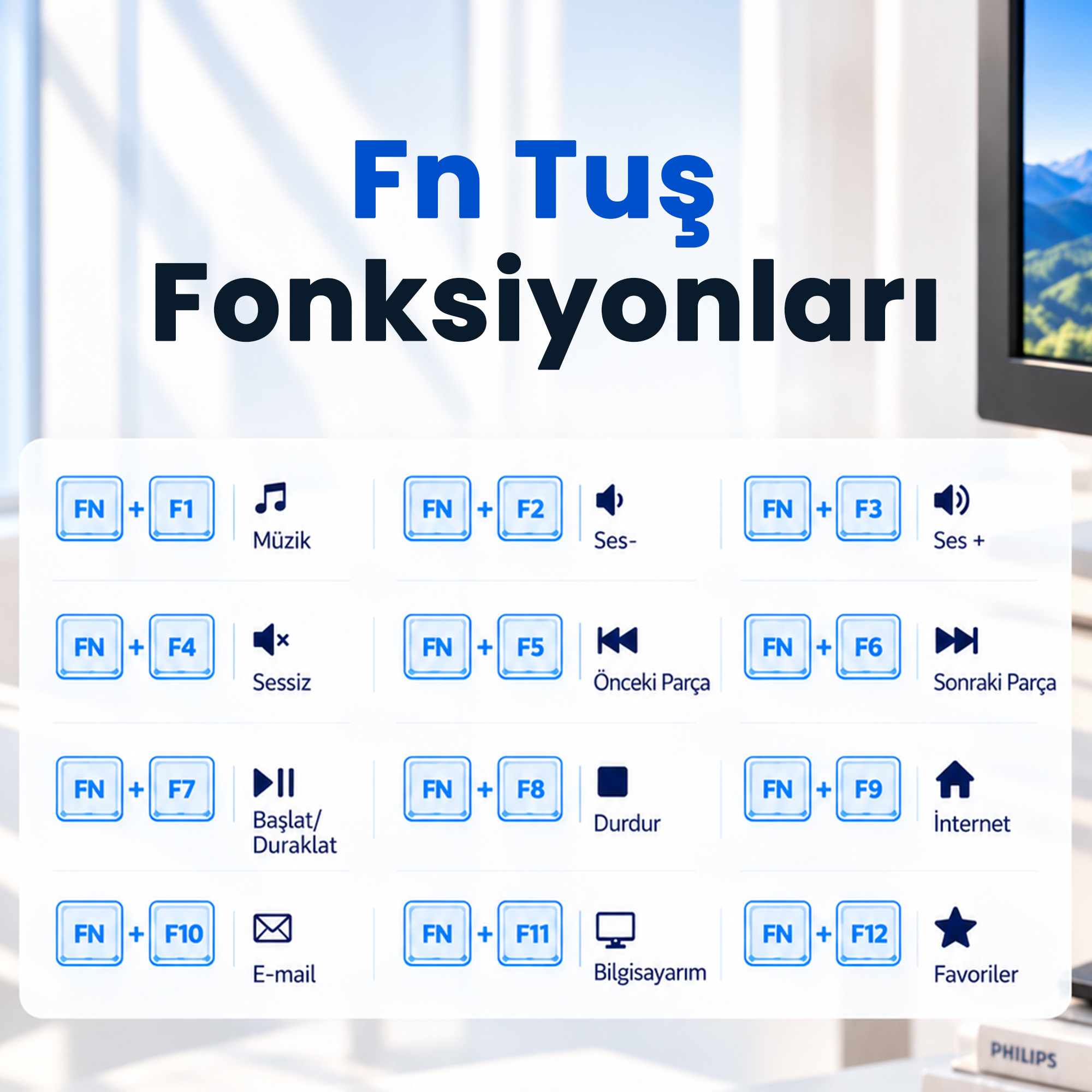 Philips SPK6368 2.4GHz Kablosuz Türkçe Q Klavye 105 Tuş 15 m USB Alıcılı Siyah - Görsel 7